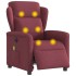 Sillón de masaje reclinable eléctrico tela rojo