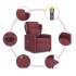 Sillón de masaje reclinable eléctrico tela rojo