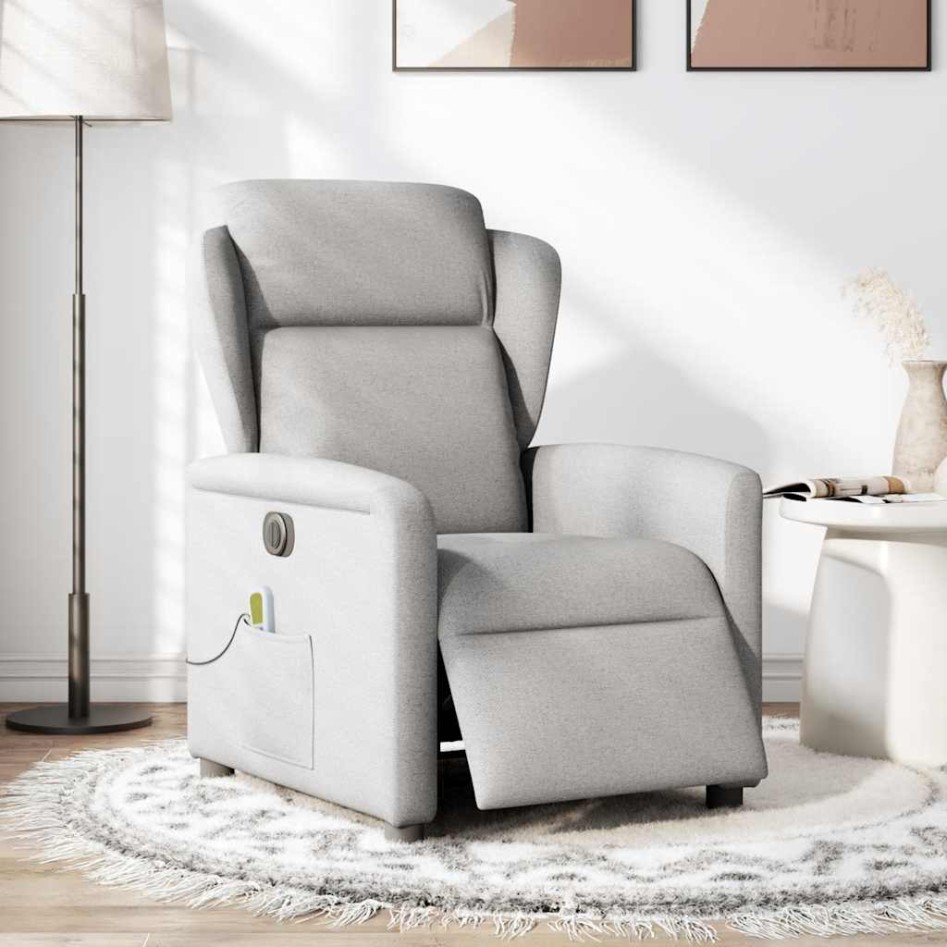 Sillón reclinable de masaje eléctrico tela gris