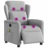 Sillón reclinable de masaje eléctrico tela gris