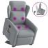 Sillón de masaje reclinable de pie de tela gris