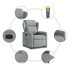 Sillón de masaje reclinable de pie de tela gris