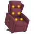 Sillón de masaje eléctrico reclinable elevable tela rojo