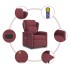Sillón de masaje eléctrico reclinable elevable tela rojo