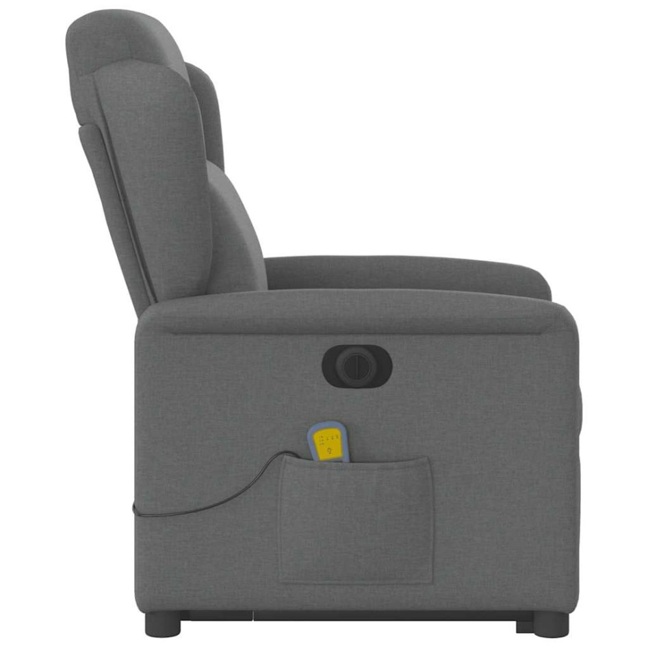 Sillón de masaje eléctrico reclinable elevable tela gris