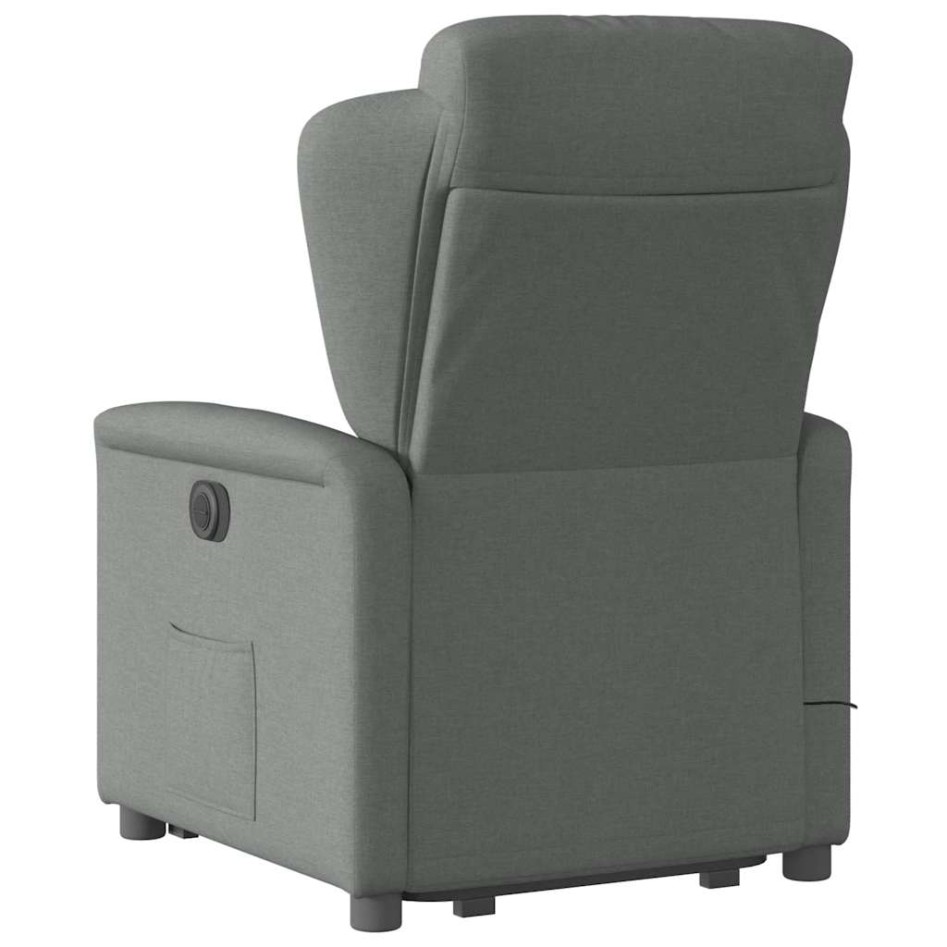 Sillón de masaje eléctrico reclinable elevable tela gris