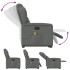Sillón de masaje eléctrico reclinable elevable tela gris