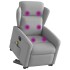 Sillón de masaje eléctrico reclinable elevable tela gris