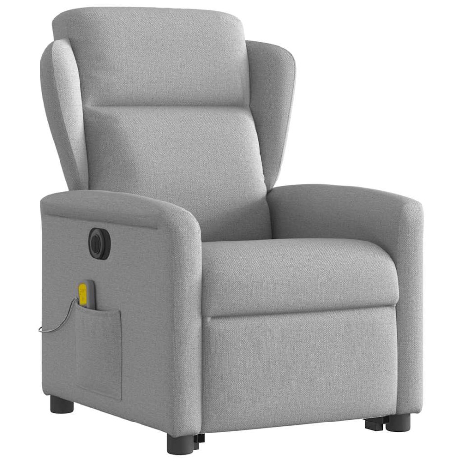 Sillón de masaje eléctrico reclinable elevable tela gris
