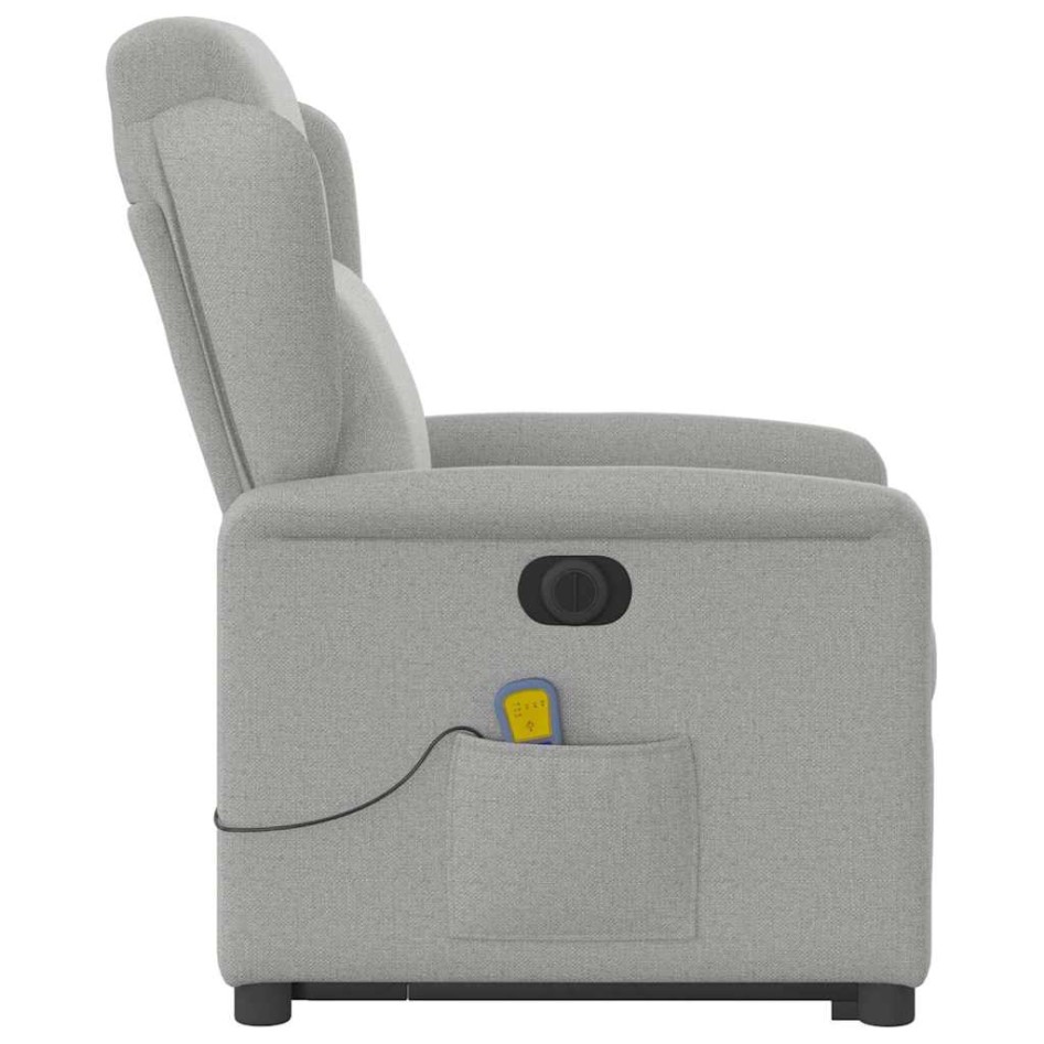 Sillón de masaje eléctrico reclinable elevable tela gris