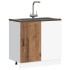 Mueble bajo de cocina Kalmar de madera antigua de