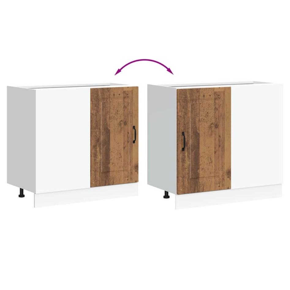 Mueble bajo de cocina Kalmar de madera antigua de