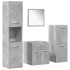 Juego muebles de baño 4 pzas madera contrachapada gris