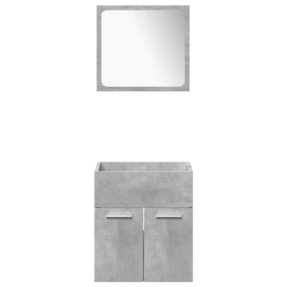 Juego muebles de baño 4 pzas madera contrachapada gris