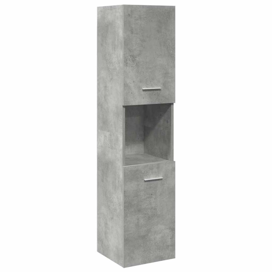 Juego muebles de baño 4 pzas madera contrachapada gris