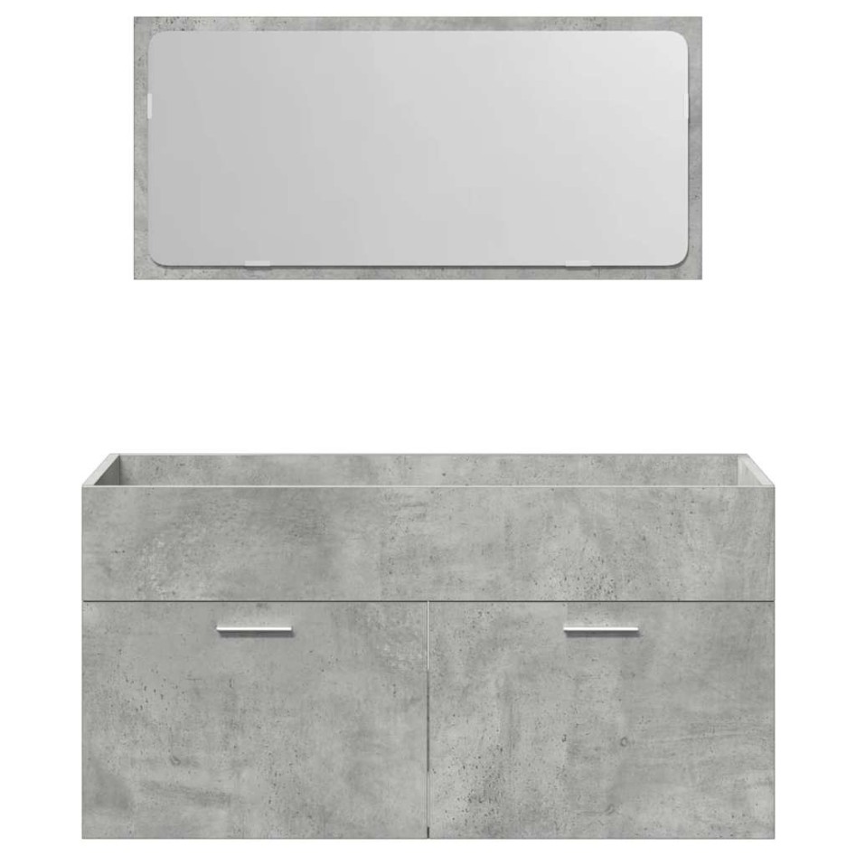Juego muebles de baño 4 pzas madera contrachapada gris