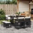 Set de comedor de jardín 9 pzas y cojines ratán sintético