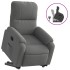 Sillón reclinable elevable tela de microfibra gris