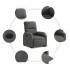 Sillón reclinable elevable tela de microfibra gris