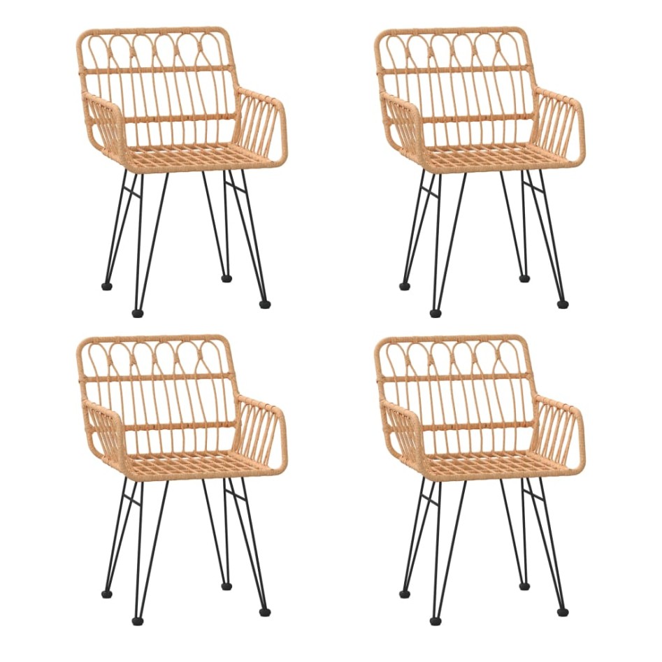 Juego de comedor de jardín 5 piezas ratán