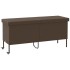 Caja de almacenaje jardín ruedas ratán PE marrón 160x55x75