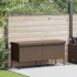 Caja de almacenaje jardín ruedas ratán PE marrón 160x55x75