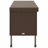 Caja de almacenaje jardín ruedas ratán PE marrón 160x55x75