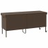 Caja de almacenaje jardín ruedas ratán PE marrón 160x55x75