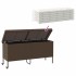 Caja de almacenaje jardín ruedas ratán PE marrón 160x55x75