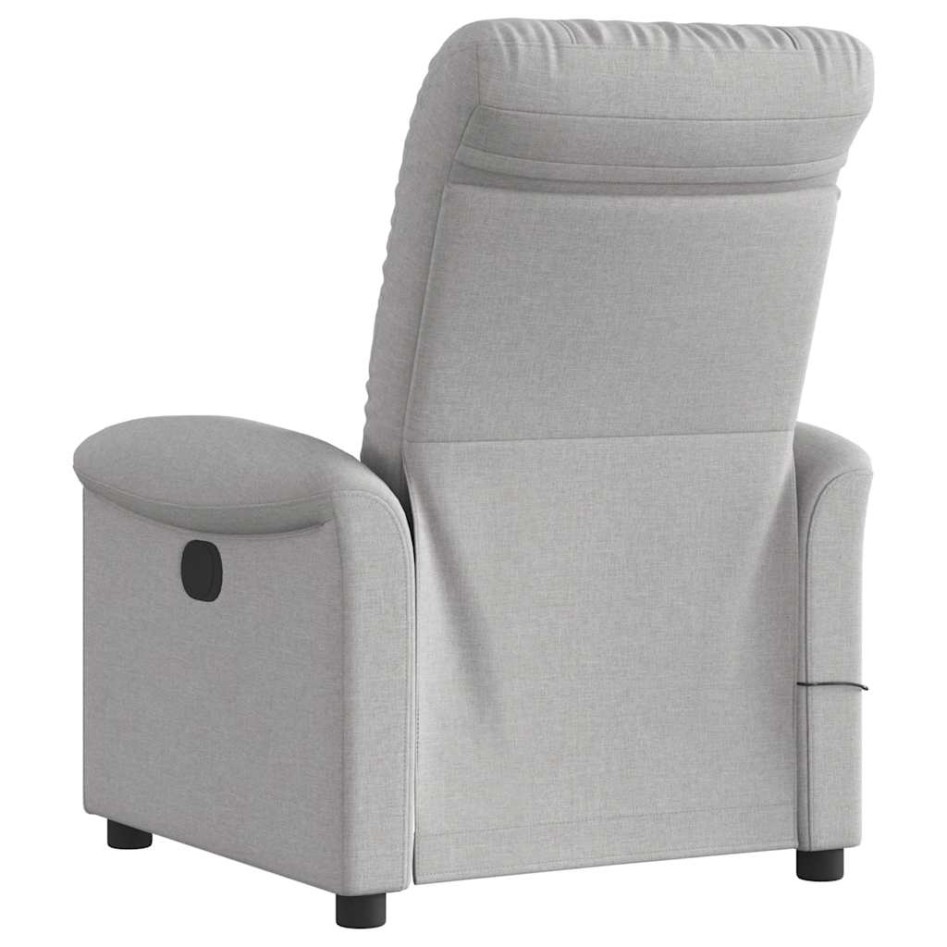Sillón de masaje reclinable de tela gris