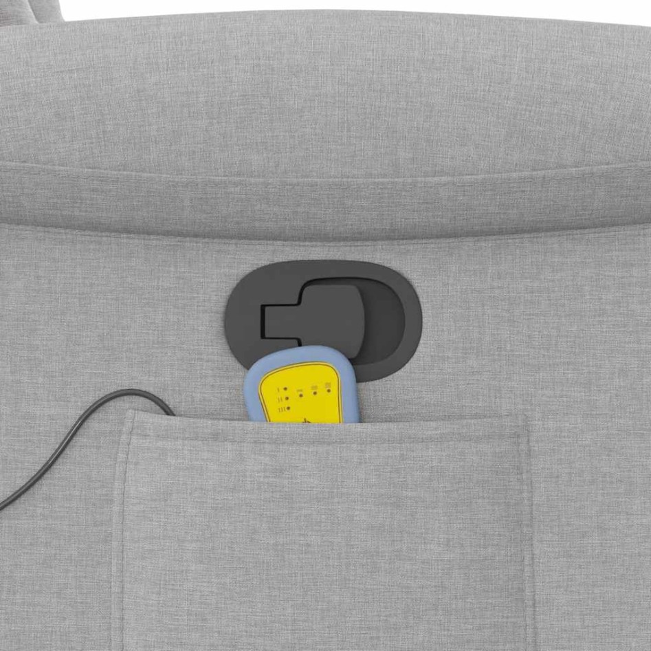 Sillón de masaje reclinable de tela gris