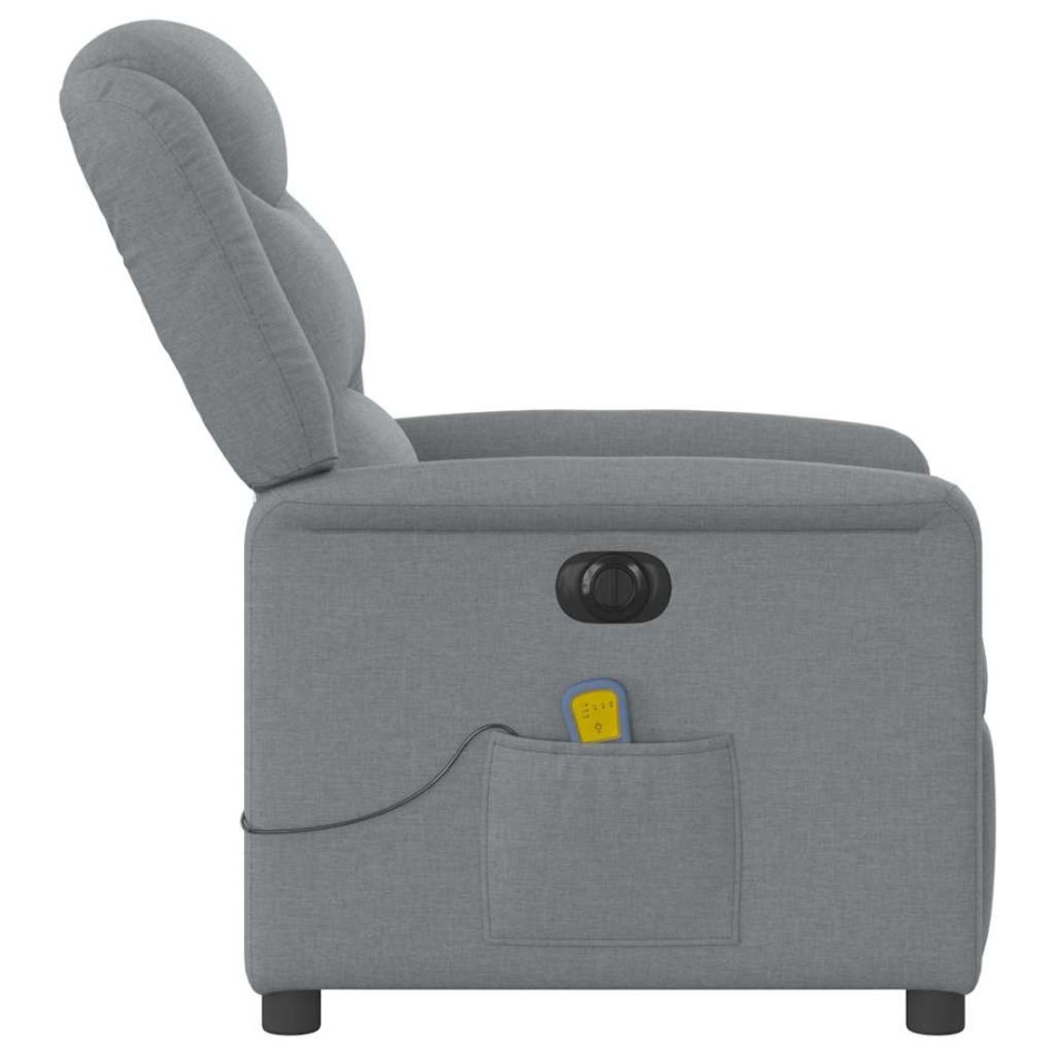 Sillón reclinable de masaje eléctrico tela gris