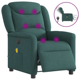 Sillón reclinable de masaje eléctrico tela verde