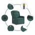 Sillón reclinable de masaje eléctrico tela verde