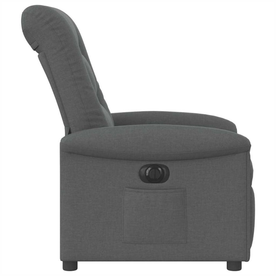Sillón reclinable eléctrico de tela gris