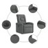 Sillón reclinable eléctrico de tela gris