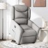 Sillón eléctrico reclinable elevable de tela gris