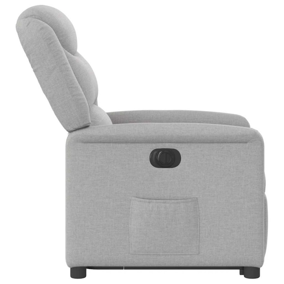 Sillón eléctrico reclinable elevable de tela gris