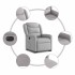 Sillón eléctrico reclinable elevable de tela gris