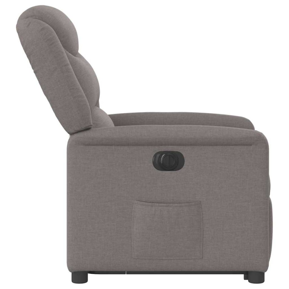 Sillón eléctrico reclinable elevable de tela gris