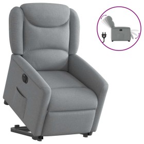 Sillón eléctrico reclinable elevable de tela gris