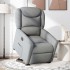 Sillón eléctrico reclinable elevable de tela gris