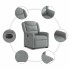 Sillón eléctrico reclinable elevable de tela gris