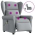 Sillón reclinable de masaje eléctrico tela gris