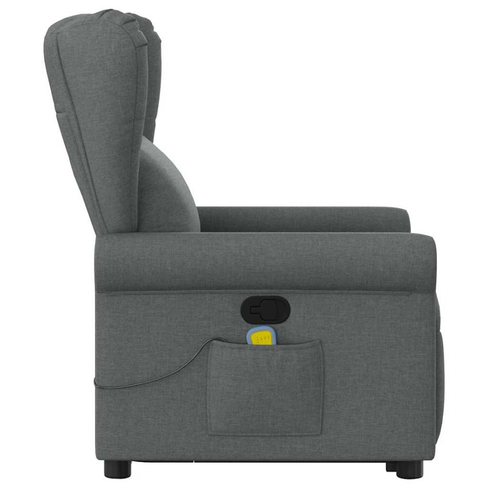 Silla de masaje reclinable de pie de tela gris