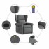 Silla de masaje reclinable de pie de tela gris