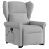 Sillón de masaje reclinable de pie de tela gris