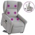 Sillón de masaje reclinable de pie de tela gris