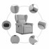 Sillón eléctrico reclinable elevable de tela gris