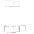 Conjunto de mueble de TV 3 piezas montado la pared madera